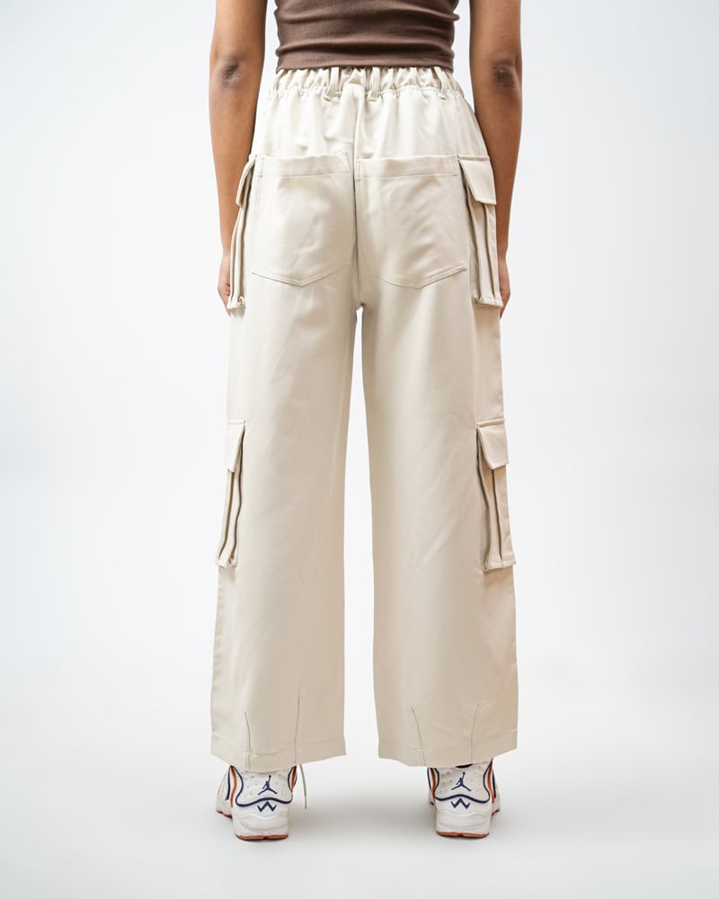 Utility Cargo Pants in Off White - Image 15