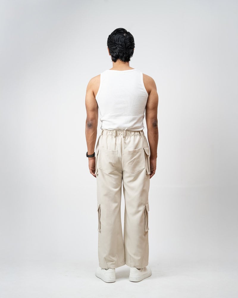 Utility Cargo Pants in Off White - Image 8