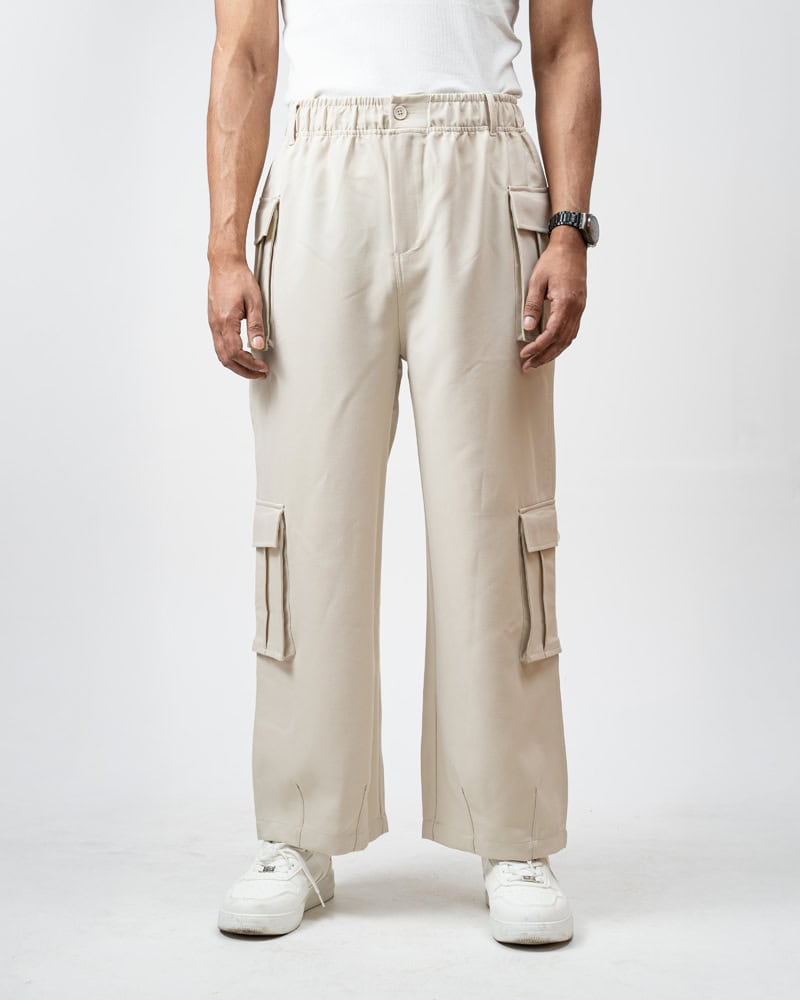 Utility Cargo Pants in Off White - Image 10