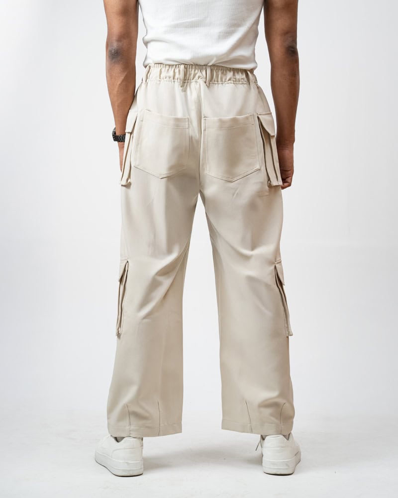 Utility Cargo Pants in Off White - Image 14