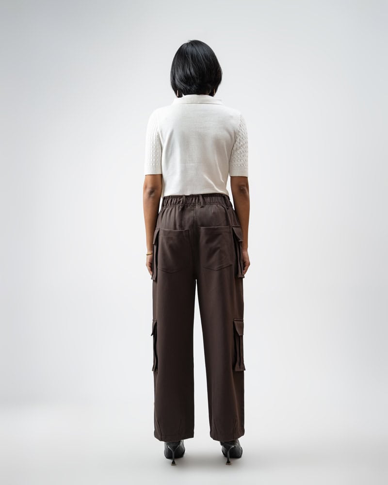 Utility Cargo Pants in Deep Brown - Image 9