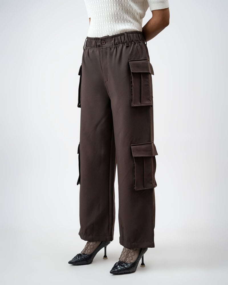 Utility Cargo Pants in Deep Brown - Image 13