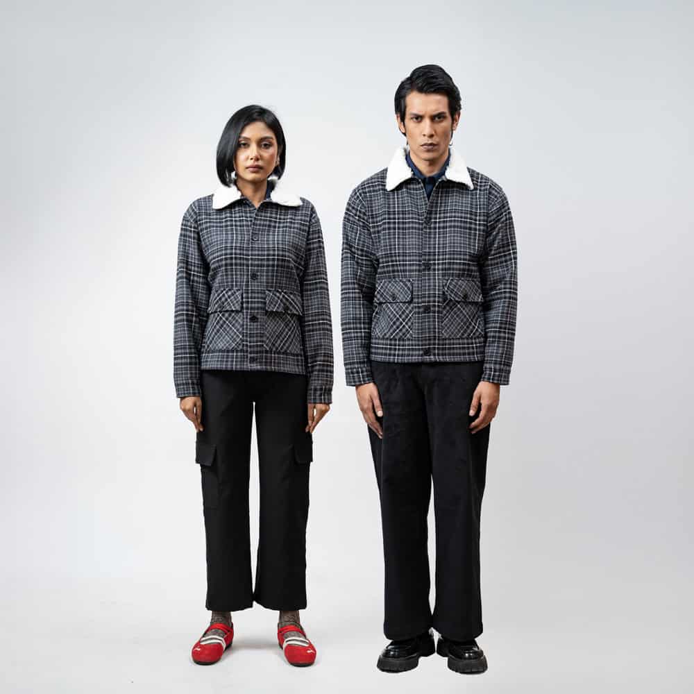 Flannel Jacket in Black & Grey - Image 3