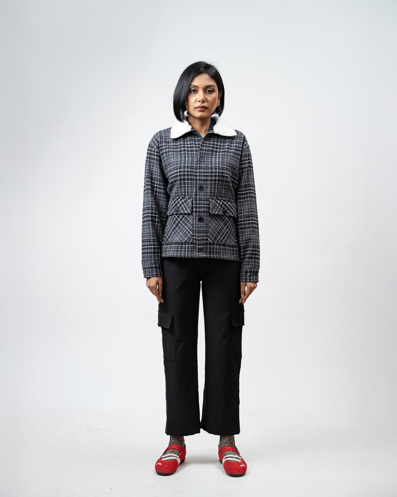 Flannel Jacket in Black & Grey - Image 5