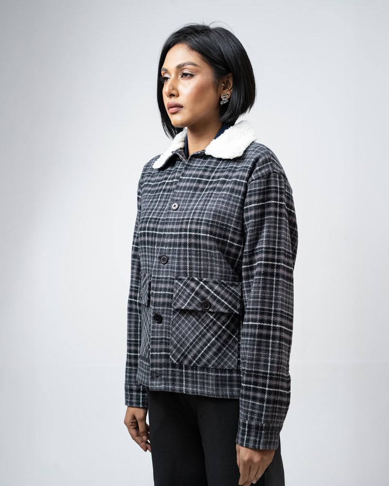 Flannel Jacket in Black & Grey - Image 11