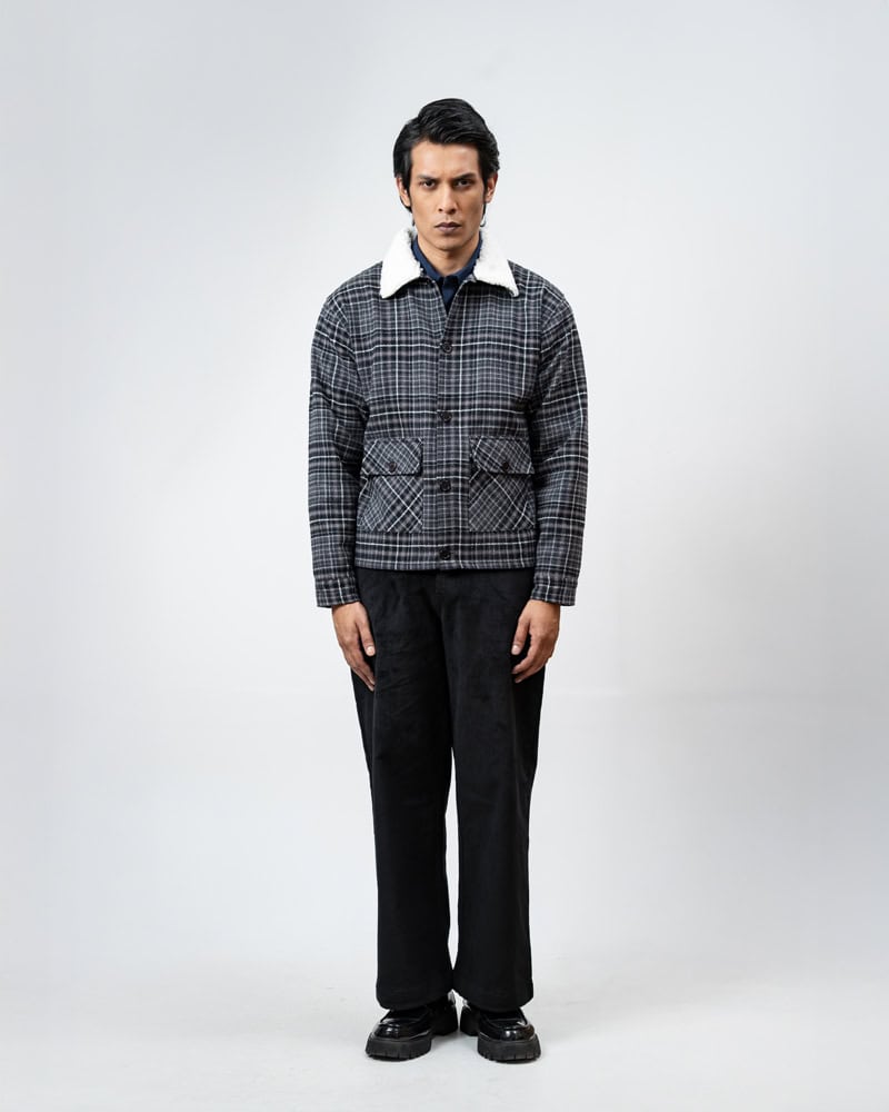 Flannel Jacket in Black & Grey - Image 4