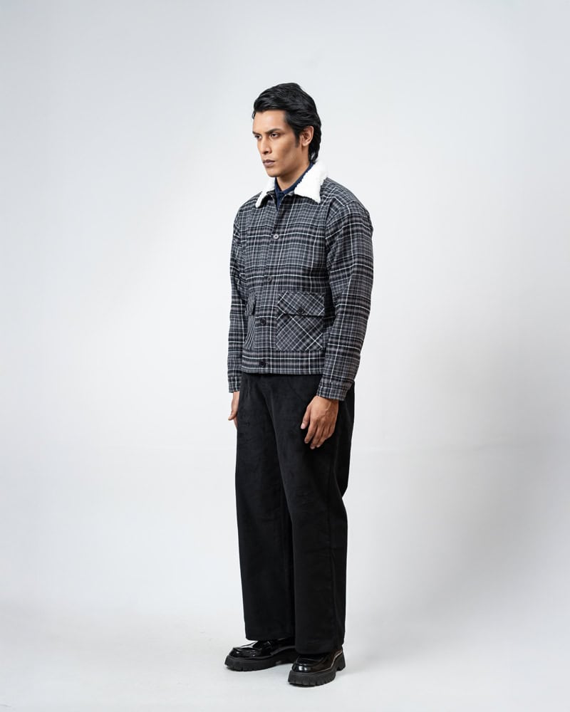 Flannel Jacket in Black & Grey - Image 6