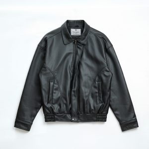 Classic Faux Leather Jacket in Black