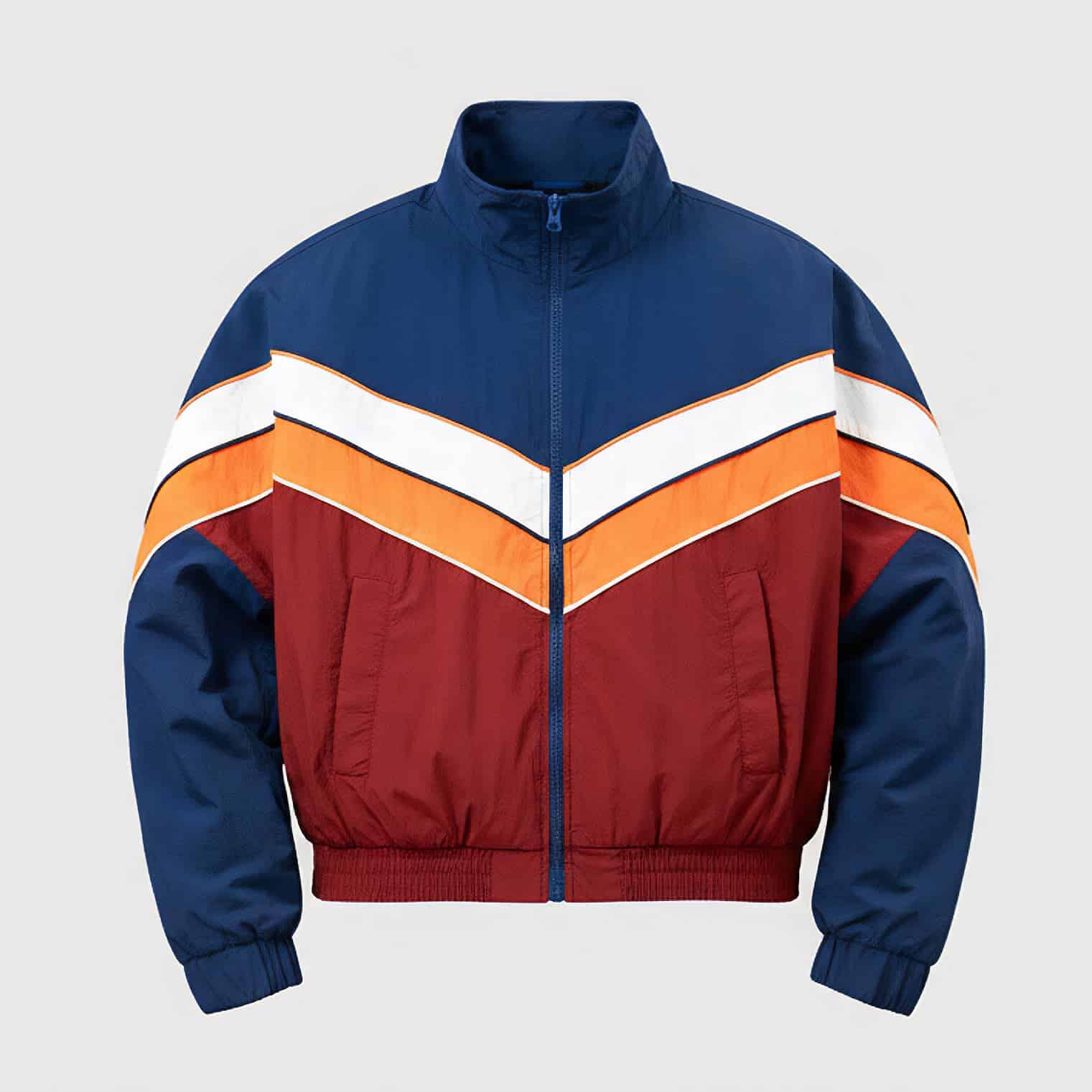 Retro Sports Jacket in Navy Blue & Maroon