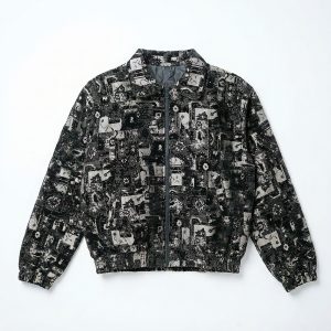 Textured Bomber Jacket in Black