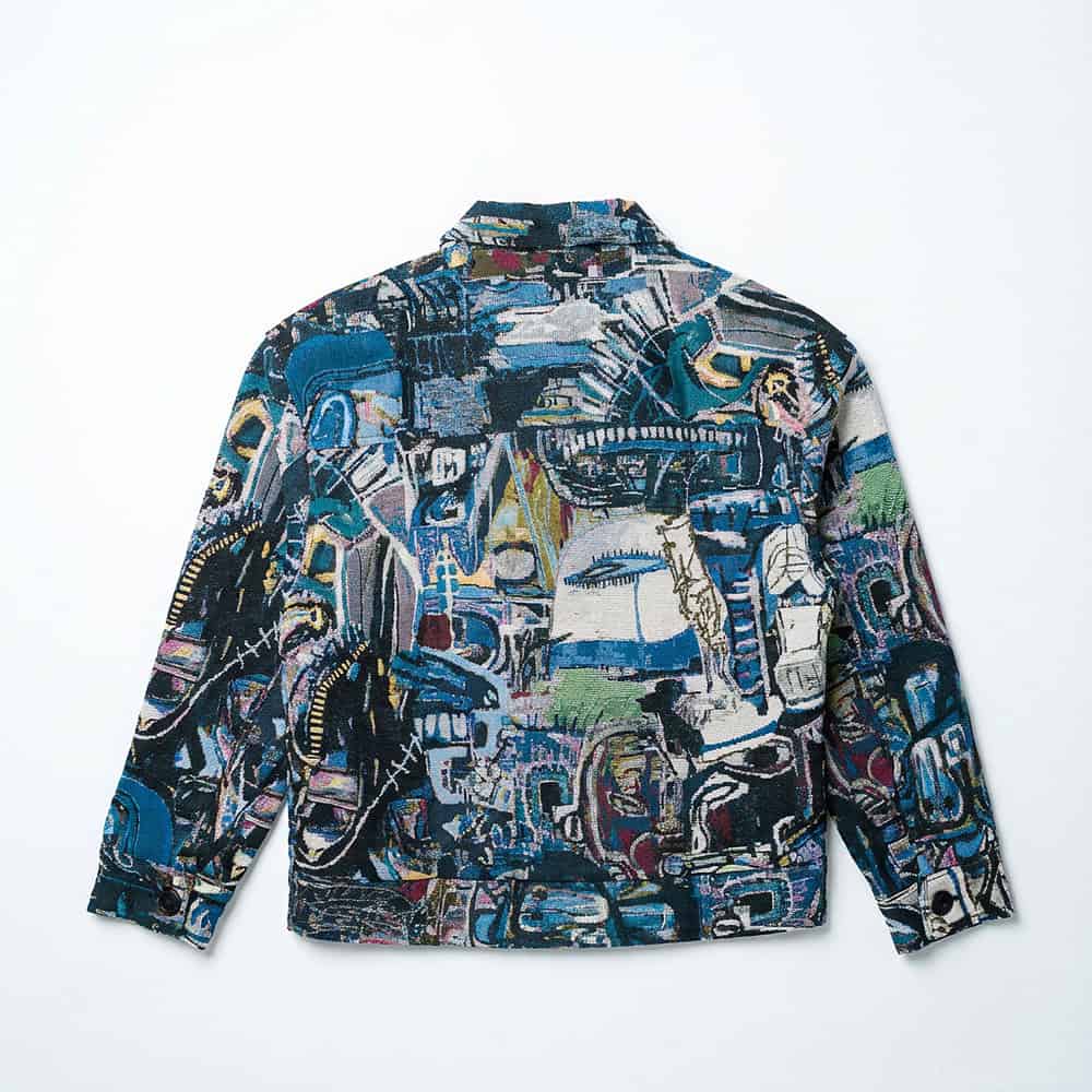 Graffiti Textured Jacket in Blue - Image 2