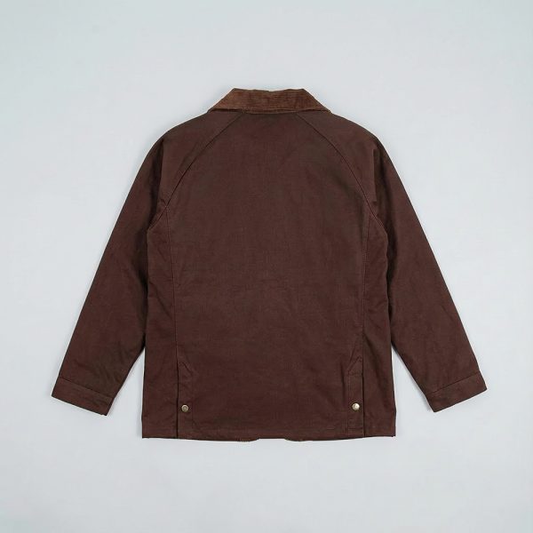 Twill Chore Jacket with Flannel inner in Brown - Gorur Ghash