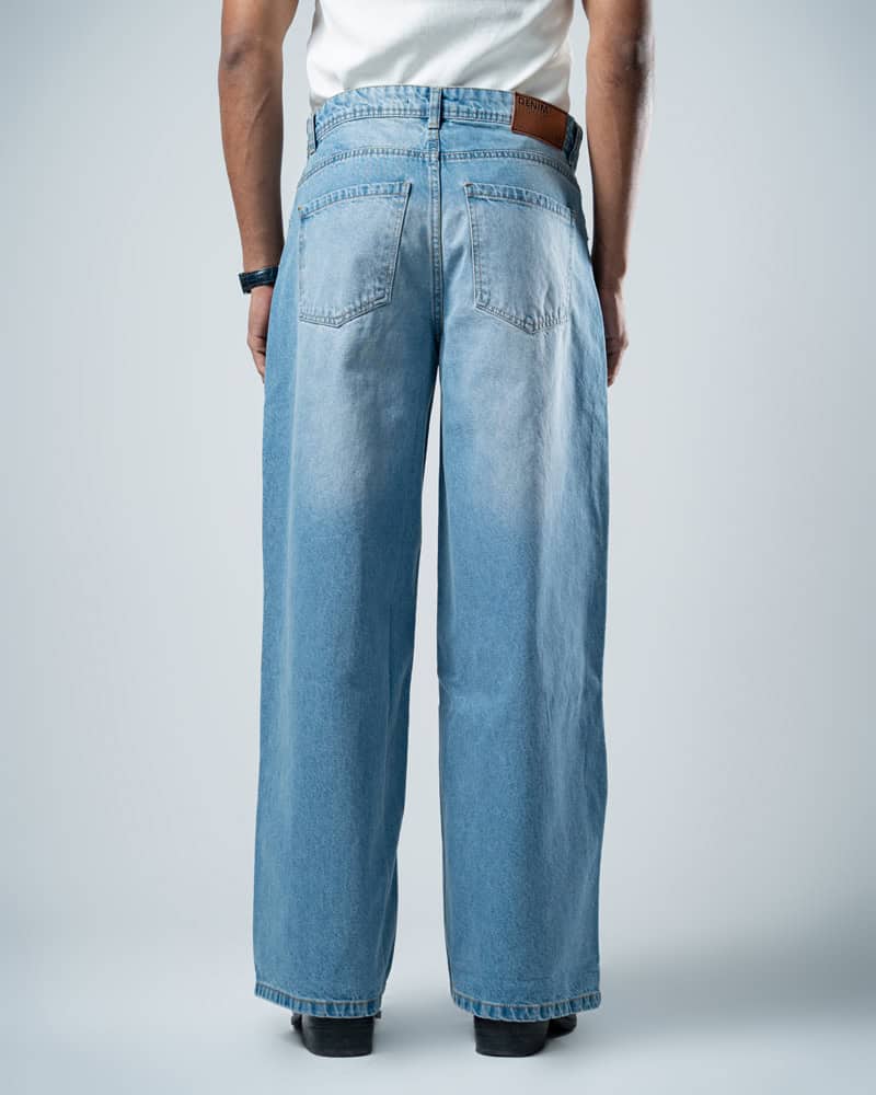 Unisex Baggy Jeans in Light Blue - Image 13