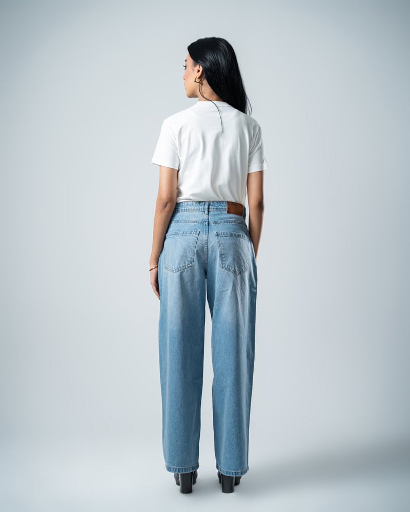 Unisex Baggy Jeans in Light Blue - Image 8