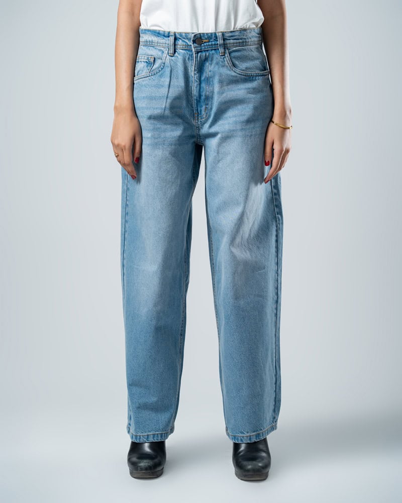 Unisex Baggy Jeans in Light Blue - Image 15