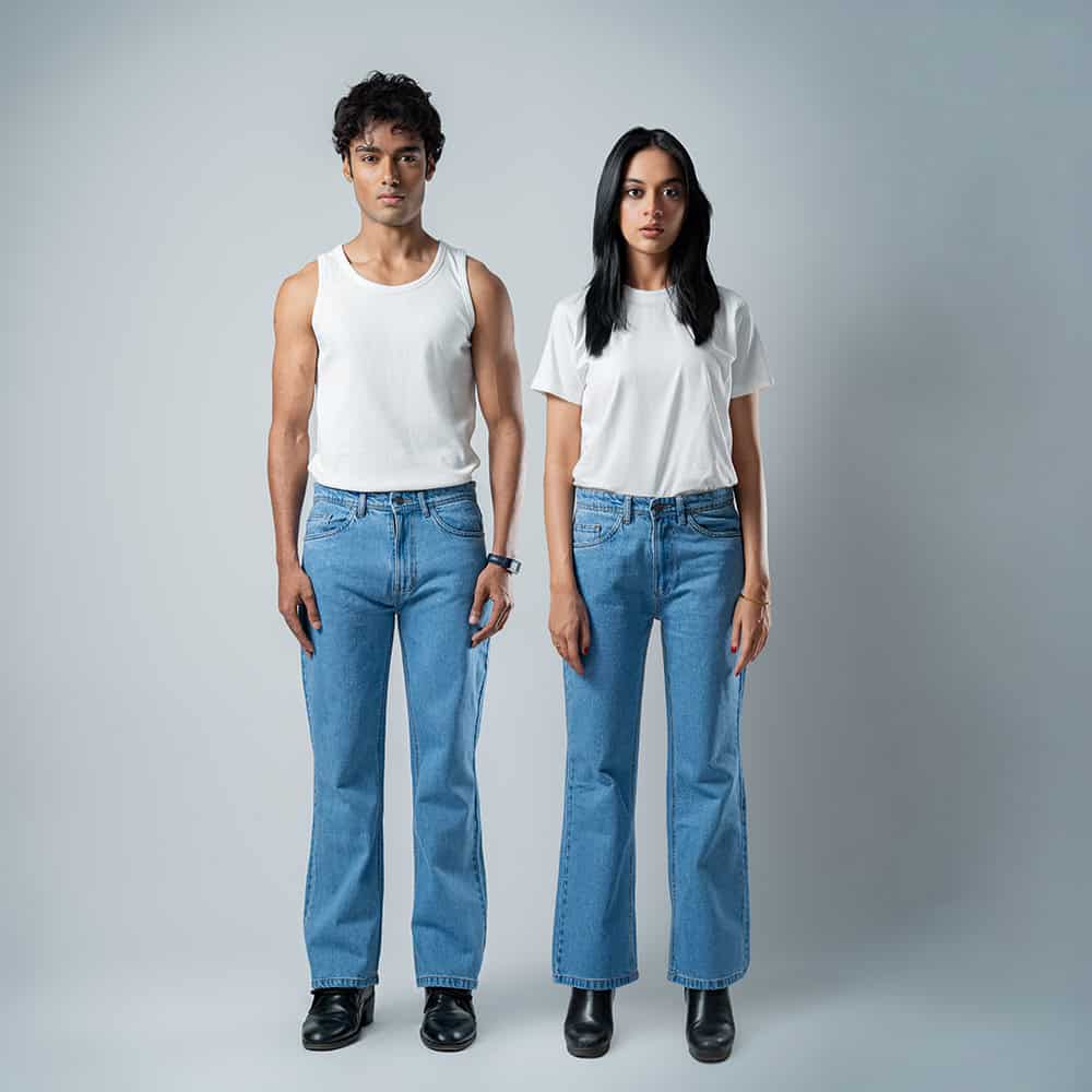 Unisex Bootcut Jeans in Blue - Image 2