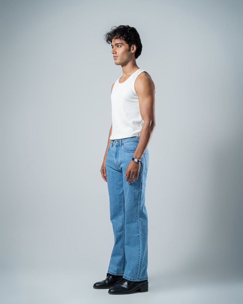Unisex Bootcut Jeans in Blue - Image 5
