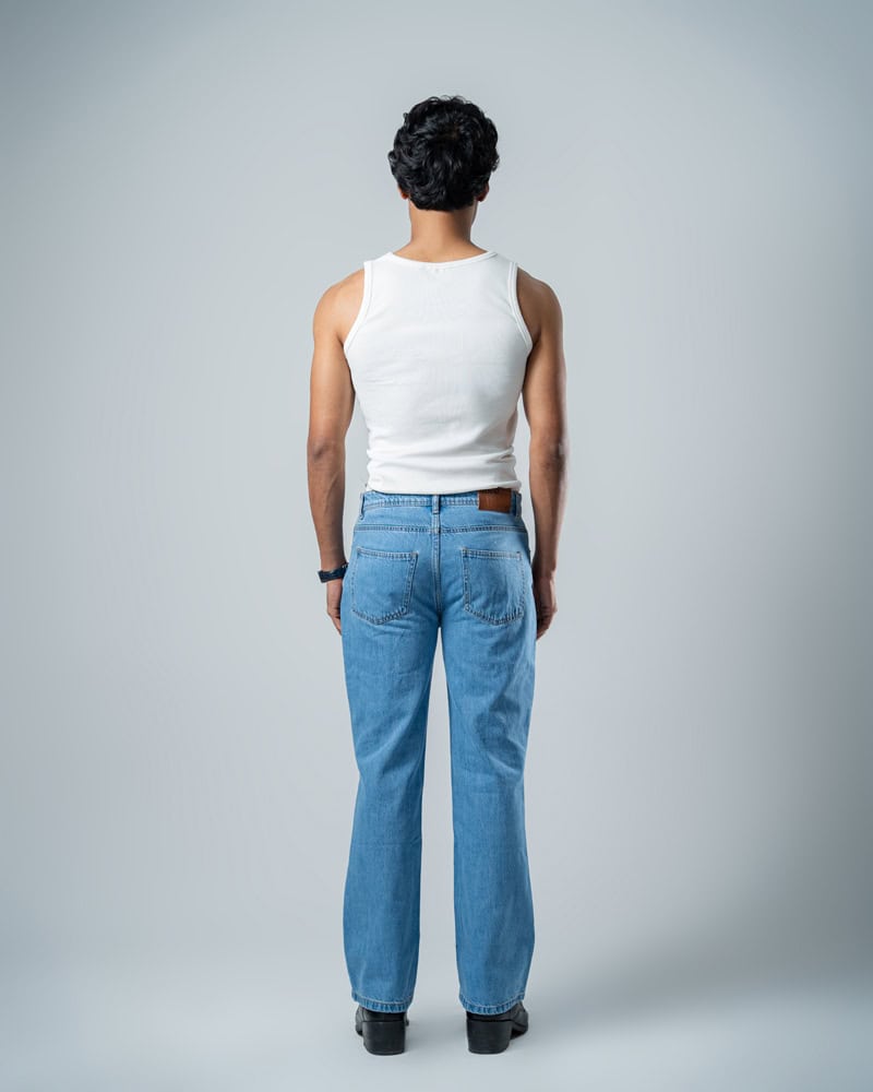 Unisex Bootcut Jeans in Blue - Image 7