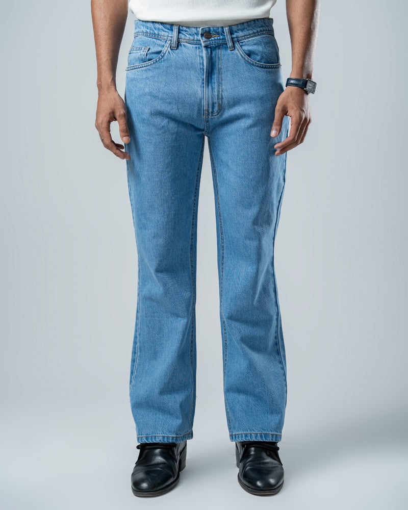 Unisex Bootcut Jeans in Blue - Image 11