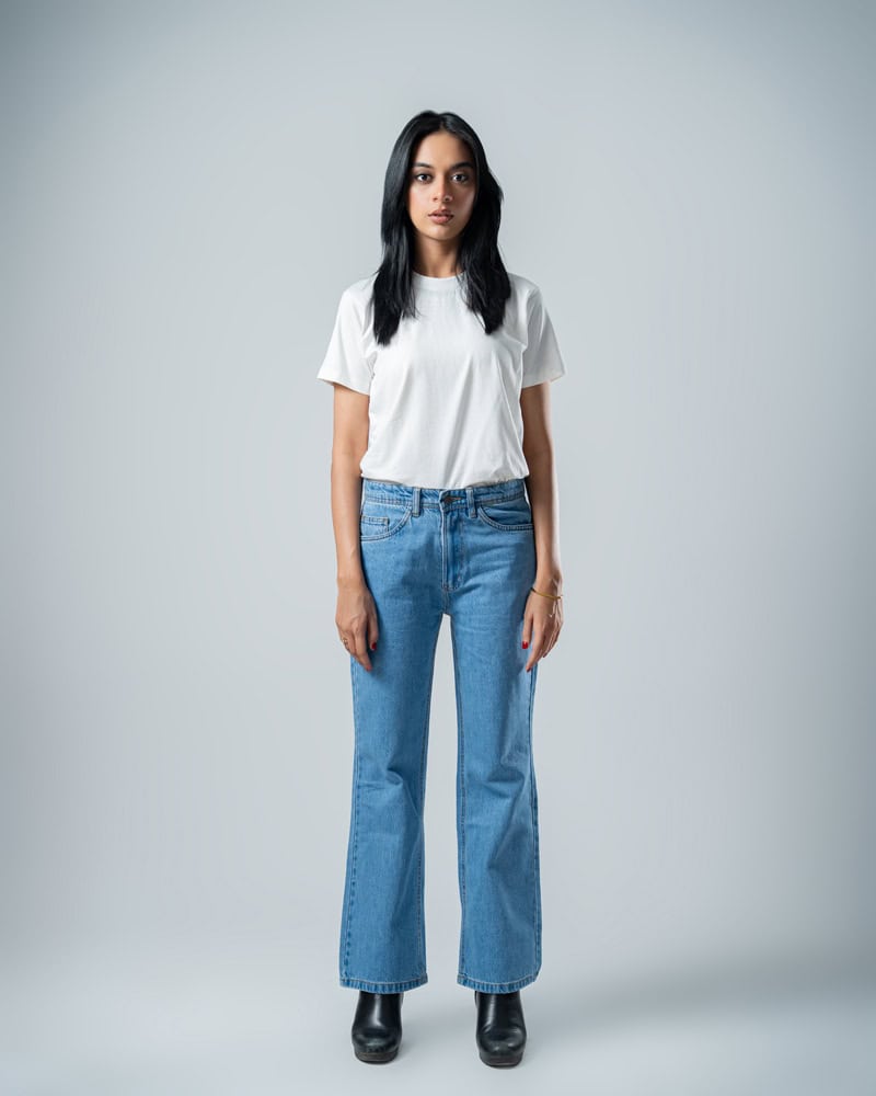 Unisex Bootcut Jeans in Blue - Image 4