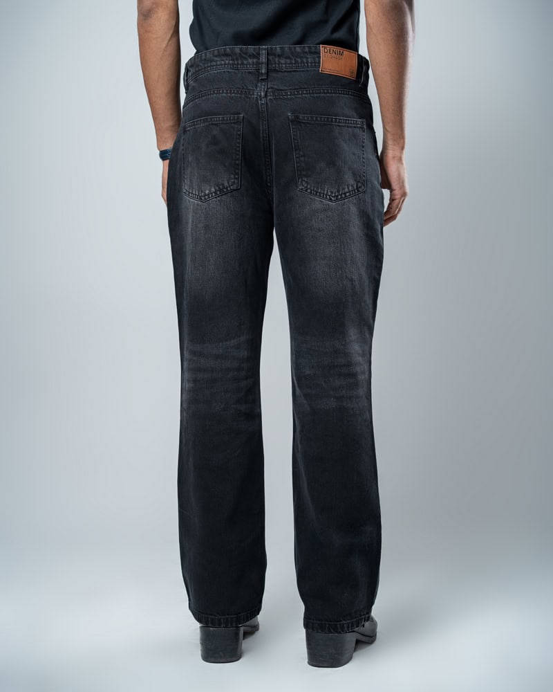 Unisex Bootcut Jeans in Black - Image 16