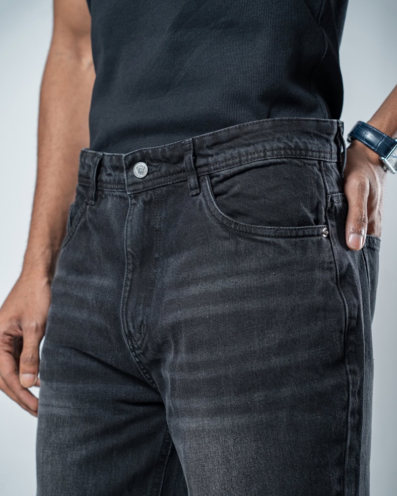 Unisex Bootcut Jeans in Black - Image 14