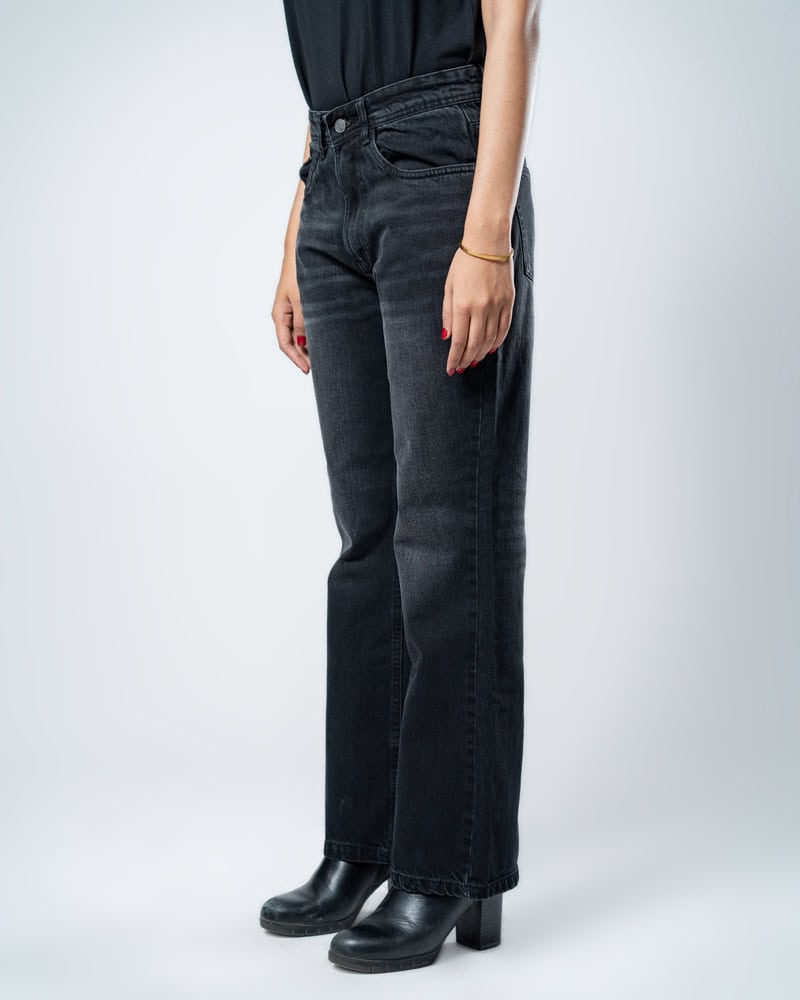 Unisex Bootcut Jeans in Black - Image 13