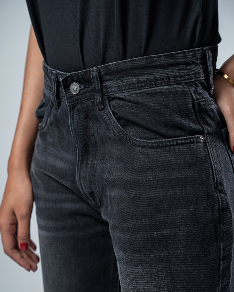 Unisex Bootcut Jeans in Black - Image 18