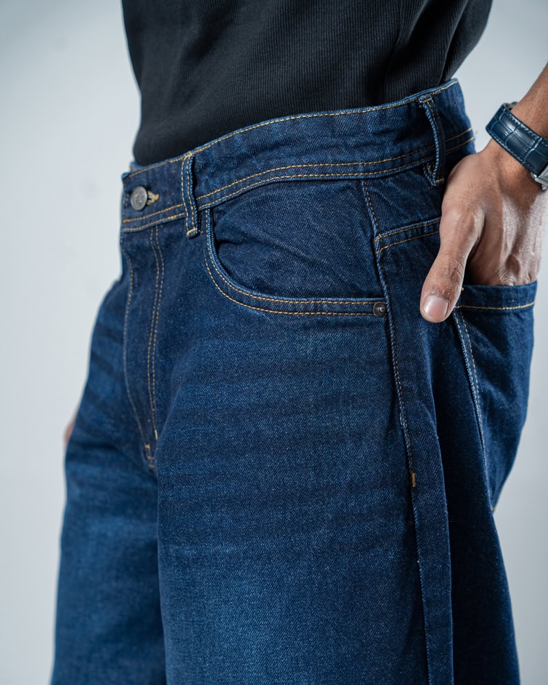 Unisex Baggy Jeans in Navy - Image 14