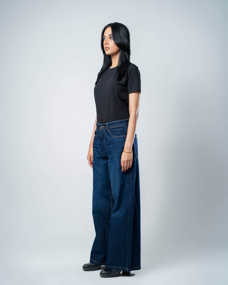 Unisex Baggy Jeans in Navy - Image 6