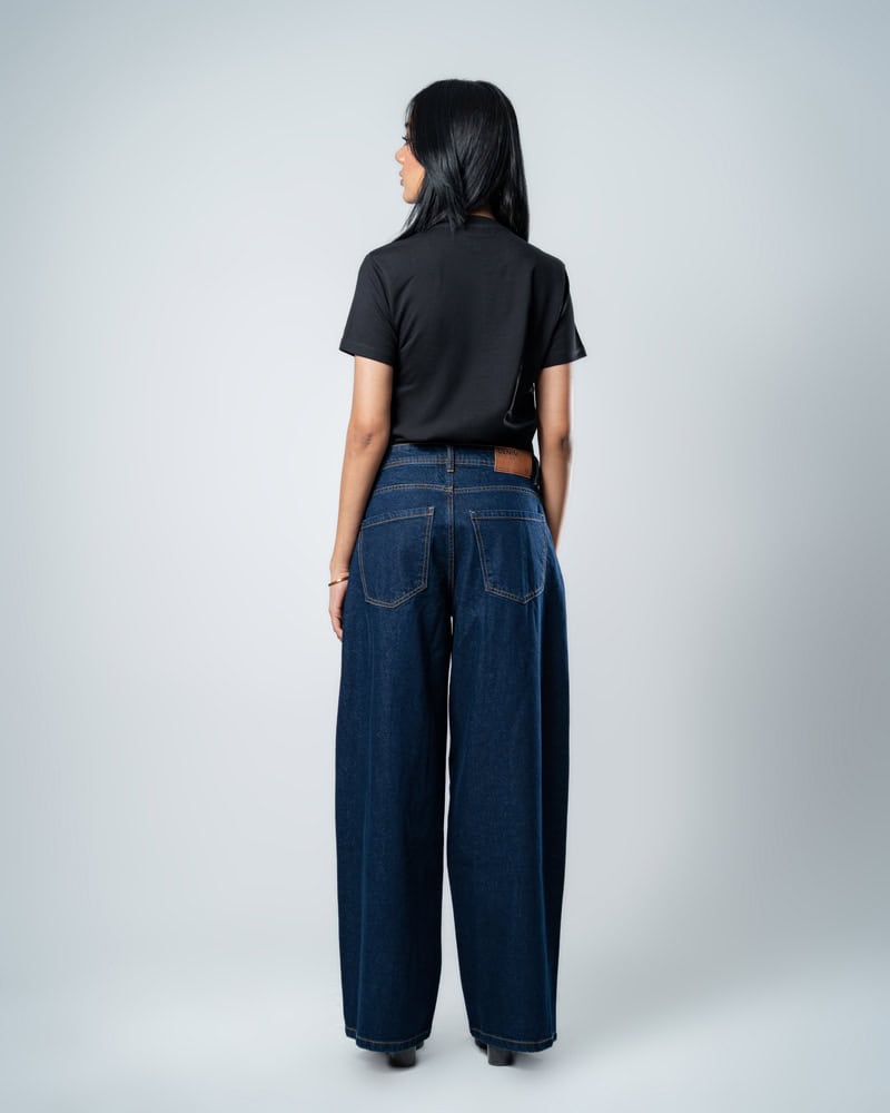 Unisex Baggy Jeans in Navy - Image 8