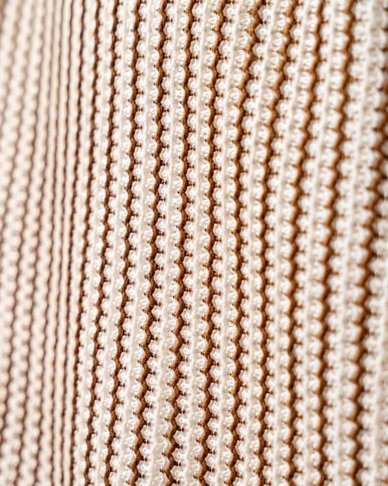 Crochet Shirt in Beige with Brown Stripes - Image 2