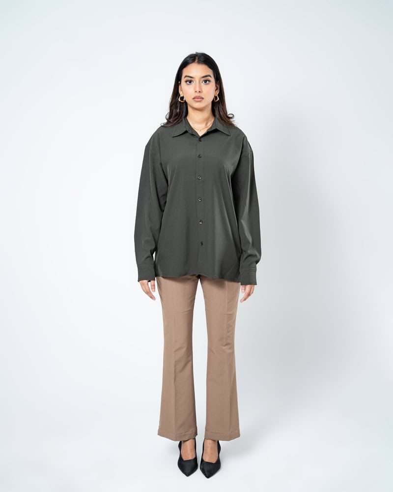 Oversized Flow Shirt in Green - Image 4