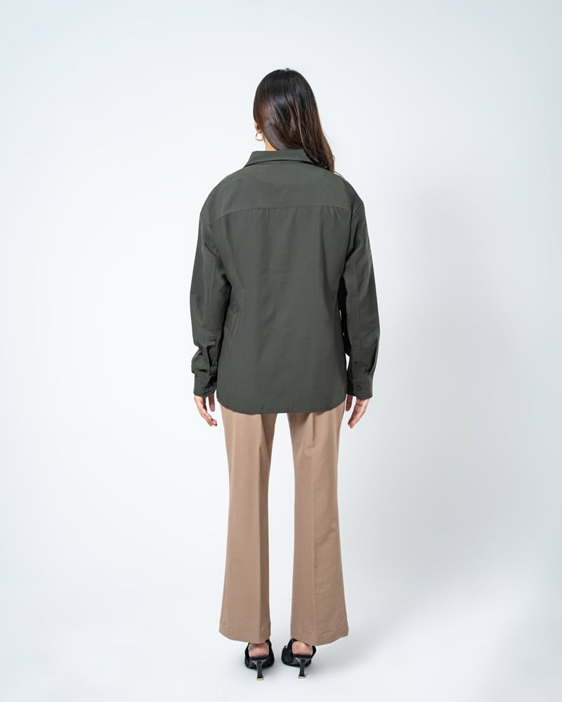 Oversized Flow Shirt in Green - Image 8