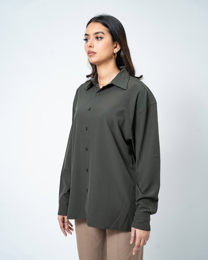 Oversized Flow Shirt in Green - Image 10