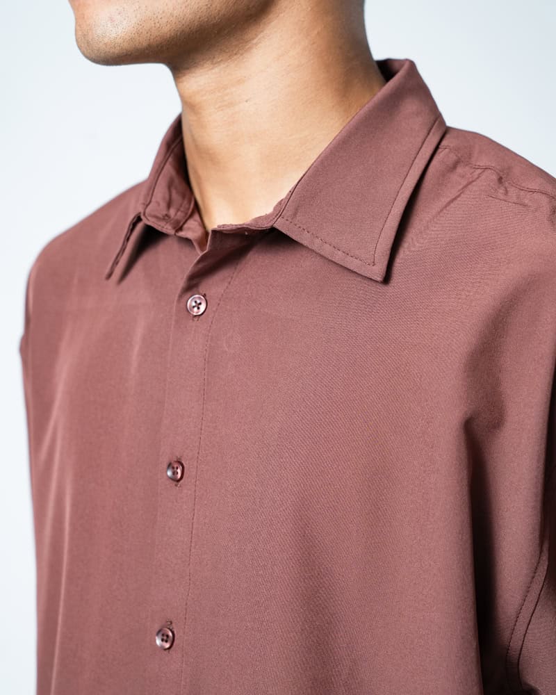 Oversized Flow Shirt in Brown - Image 11
