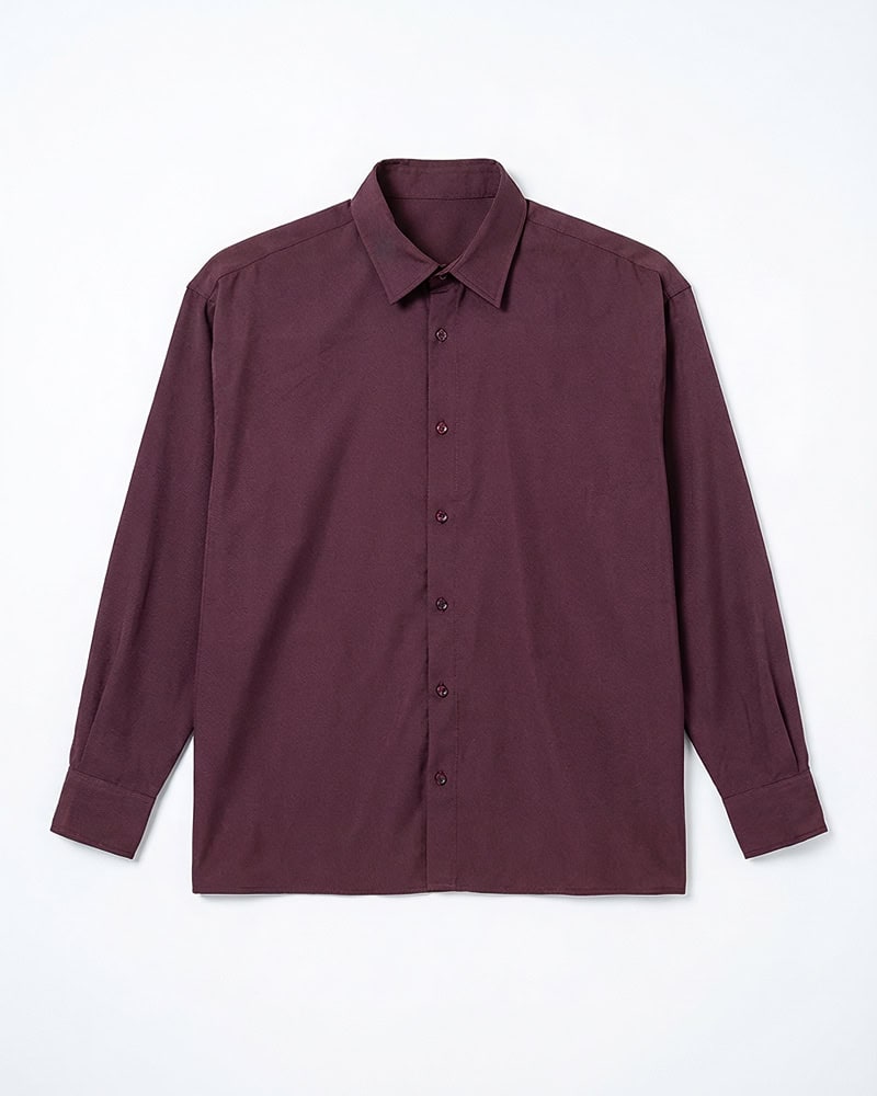 Oversized Flow Shirt in Deep Maroon