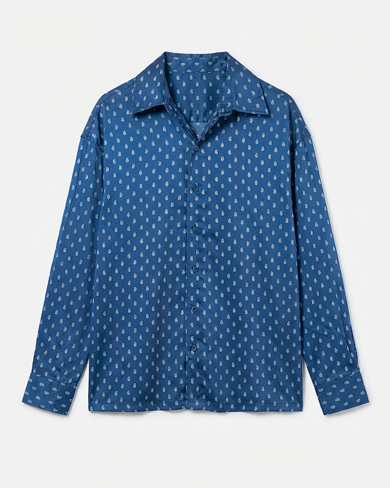 Unisex Printed Party Shirt in Blue