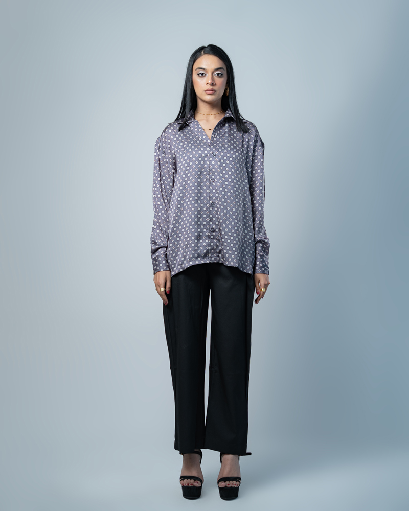 Unisex Printed Party Shirt in Ash - Image 4