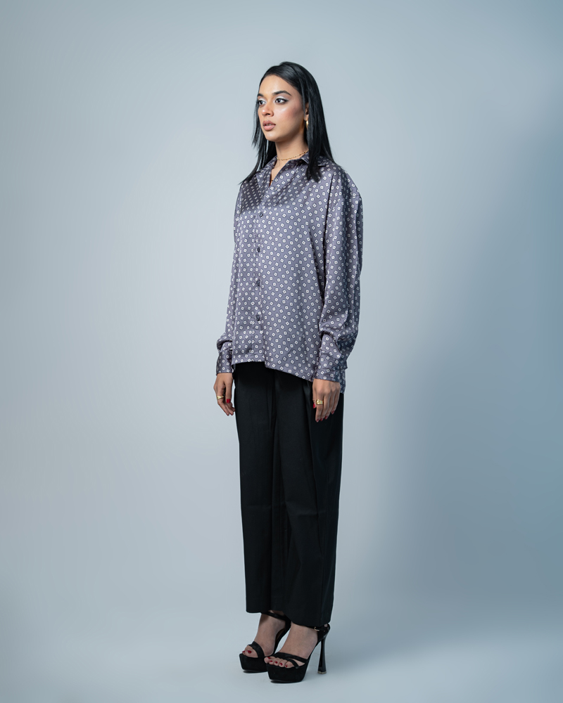 Unisex Printed Party Shirt in Ash - Image 6