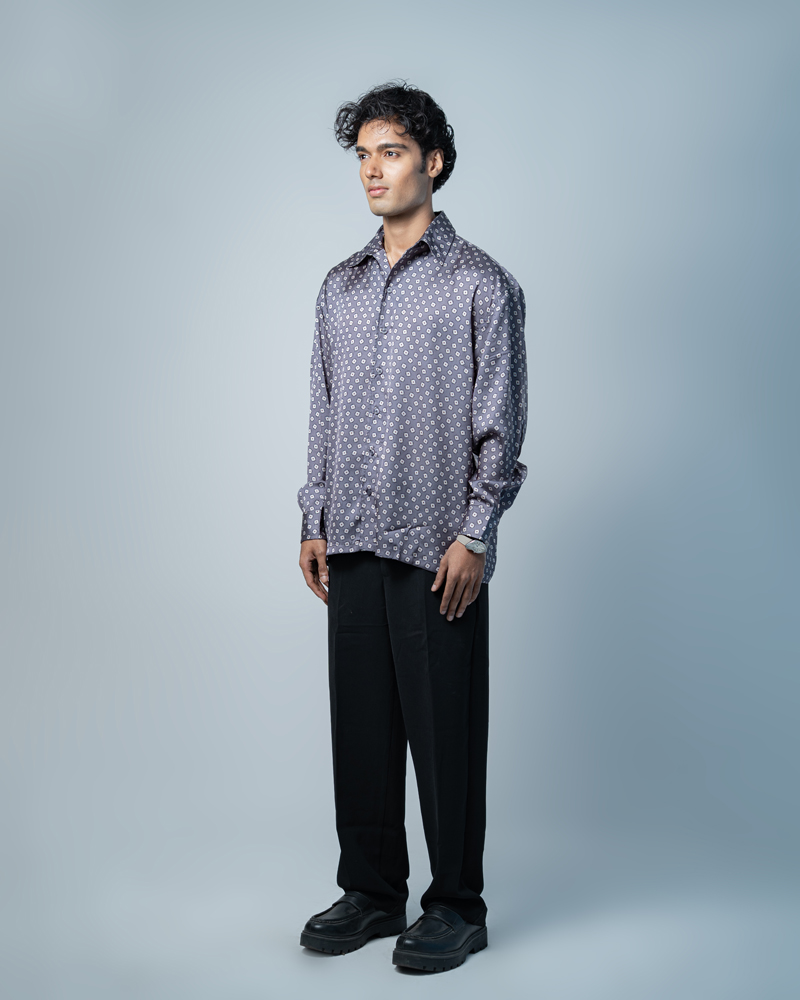 Unisex Printed Party Shirt in Ash - Image 5