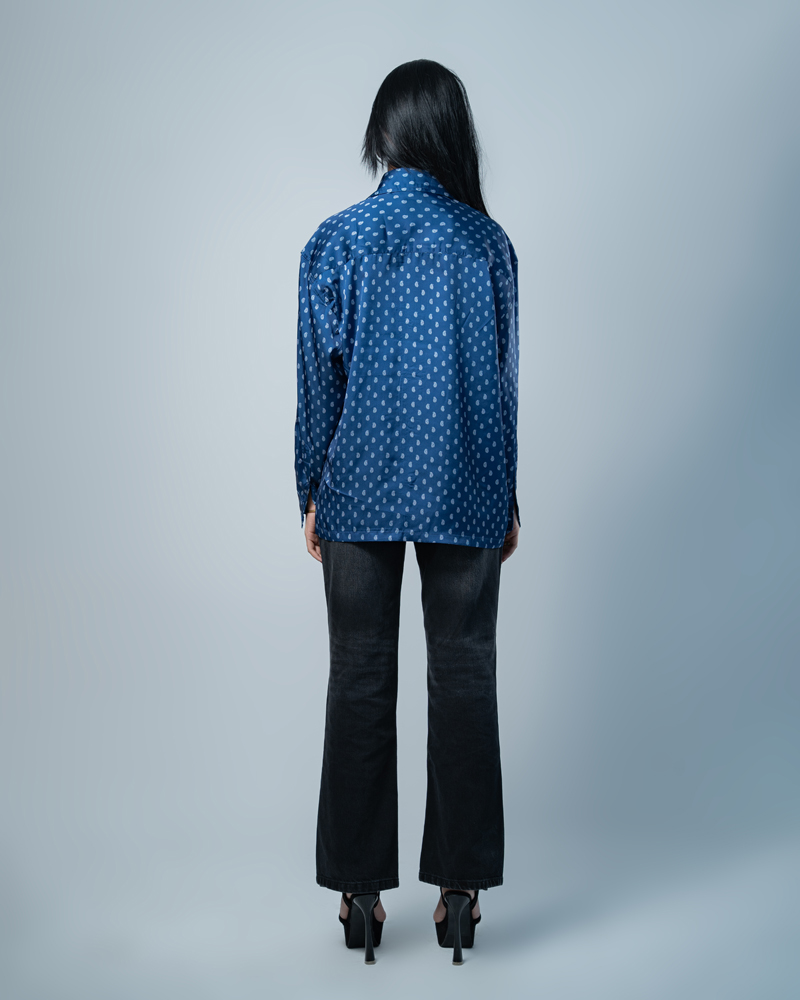 Unisex Printed Party Shirt in Blue - Image 8