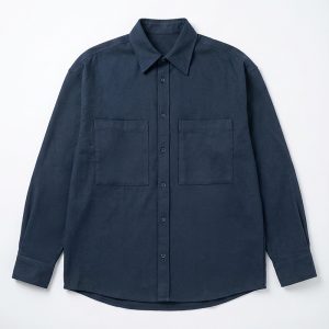 Unisex Long Sleeve Oversized Shirt in Navy