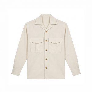 Men's Full Sleeve Safari Shirt in Off White