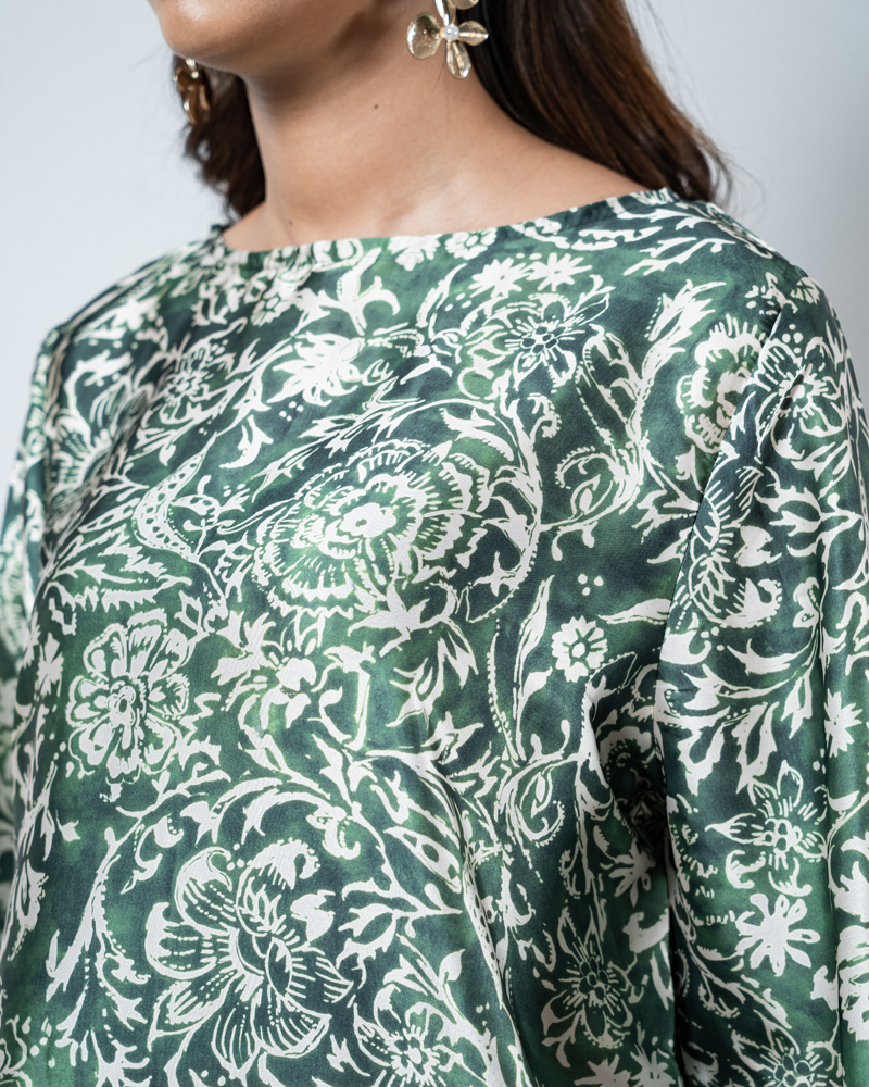 Printed Ethnic Top in Green - Image 6