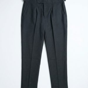 Men’s Deep Ash Straight Fit Pleated Formal Gurkha Pants